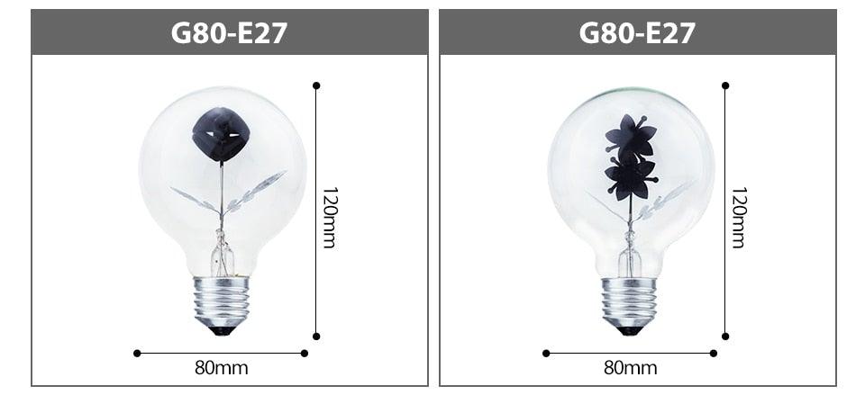 Edison Bulb Indoor Night Light Rose  Flower  Holiday Christmas Wedding Decor Bulbs High Brightness Daylight White Antique LED Filament Bulbs For Home Decor Party