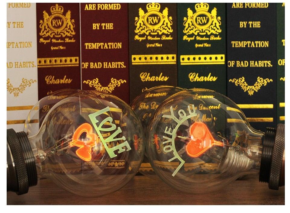 Edison Bulb Indoor Night Light Rose  Flower  Holiday Christmas Wedding Decor Bulbs High Brightness Daylight White Antique LED Filament Bulbs For Home Decor Party