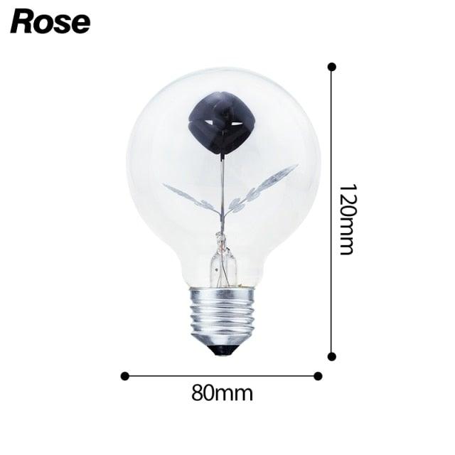 Edison Bulb Indoor Night Light Rose  Flower  Holiday Christmas Wedding Decor Bulbs High Brightness Daylight White Antique LED Filament Bulbs For Home Decor Party