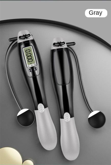 Electronic Cordless Skipping Rope Gym Fitness Skipping Smart Jump Rope With LCD Screen Counting Speed Women Jumprope For Fitness Workout Crossfit Adult Kids Adjustable Skipping Rope For Exercise