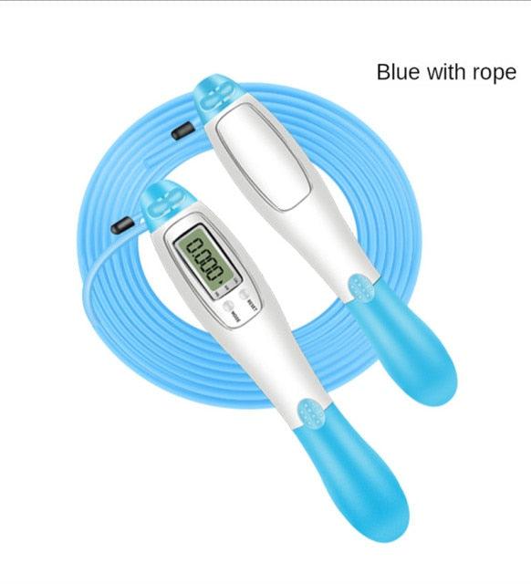 Electronic Cordless Skipping Rope Gym Fitness Skipping Smart Jump Rope With LCD Screen Counting Speed Women Jumprope For Fitness Workout Crossfit Adult Kids Adjustable Skipping Rope For Exercise