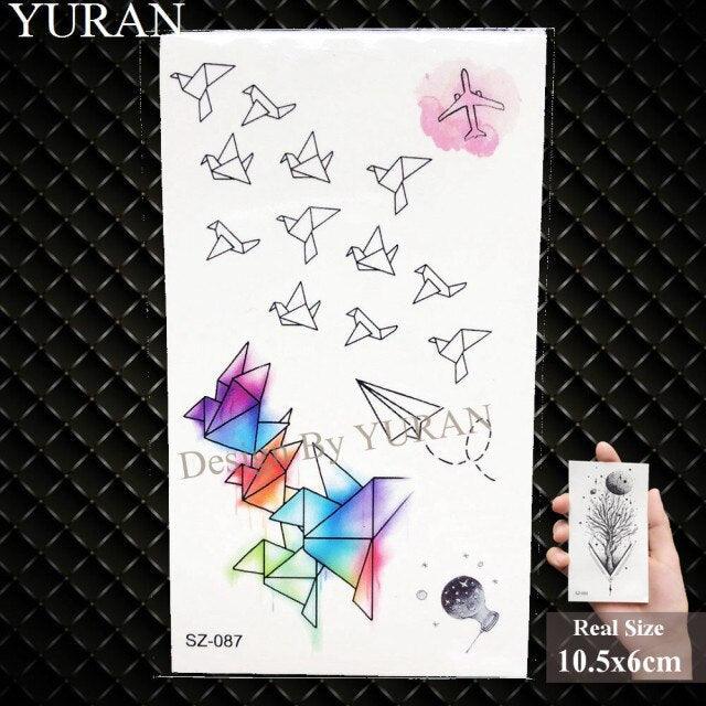 Elegant Lavender Flower Tattoo Stickers Temporary Waterproof Colorful Modern Children Tattoo
