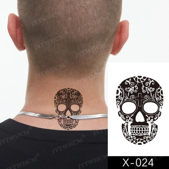 Elegant Small Waterproof Temporary Tattoo Sticker Makeup Flame Finger Black Square Rose Flower High Quality Design For Womens