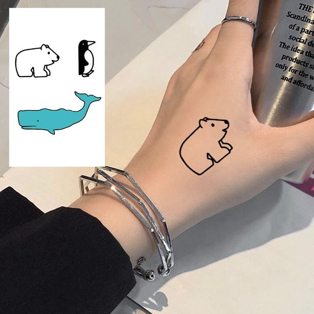 Elegant Small Waterproof Temporary Tattoo Sticker Makeup Flame Finger Black Square Rose Flower High Quality Design For Womens