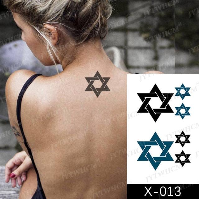 Elegant Small Waterproof Temporary Tattoo Sticker Makeup Flame Finger Black Square Rose Flower High Quality Design For Womens