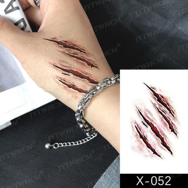 Elegant Small Waterproof Temporary Tattoo Sticker Makeup Flame Finger Black Square Rose Flower High Quality Design For Womens