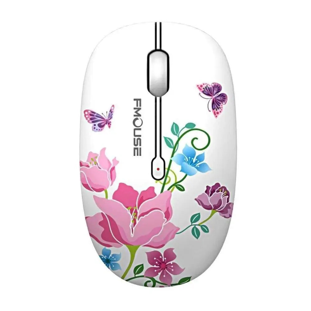 Elegant Women 2.4G Wireless Mouse Super Quiet 1600DPI Laptop Wireless Computer Optical Slim Mouse