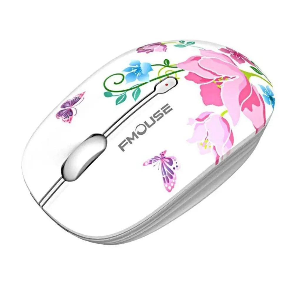 Elegant Women 2.4G Wireless Mouse Super Quiet 1600DPI Laptop Wireless Computer Optical Slim Mouse
