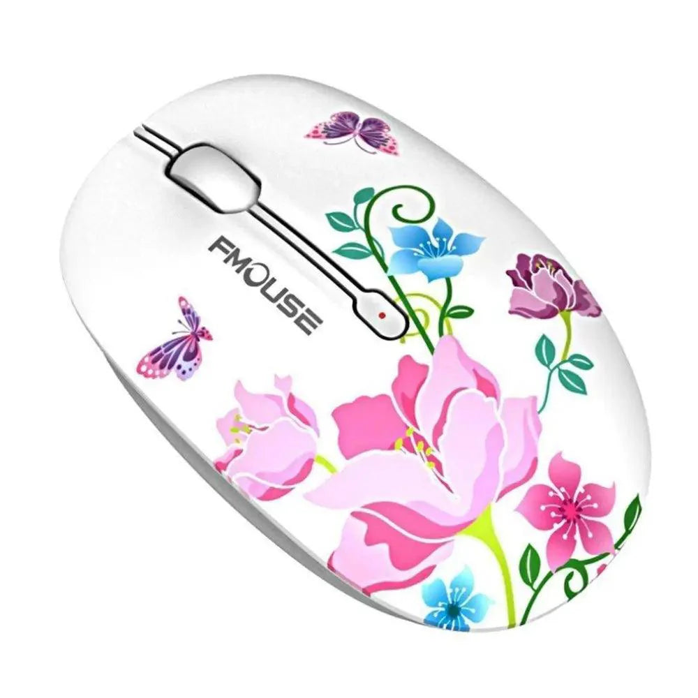Elegant Women 2.4G Wireless Mouse Super Quiet 1600DPI Laptop Wireless Computer Optical Slim Mouse