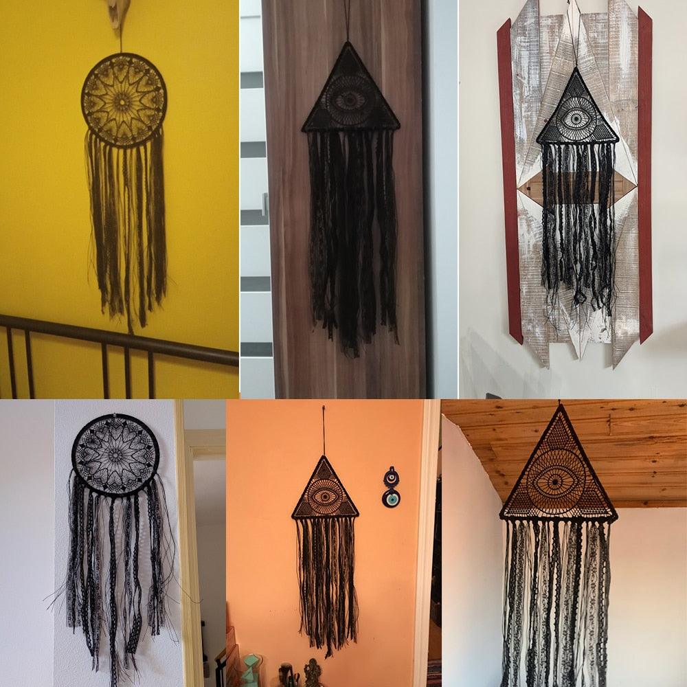 Evil Eye Dream Catcher Home Room Decor Black Room Decoration For  Farmhouse Wind Chimes Moon Dream Catchers For Bedroom Home Decor Wedding Ornament Craft Gift