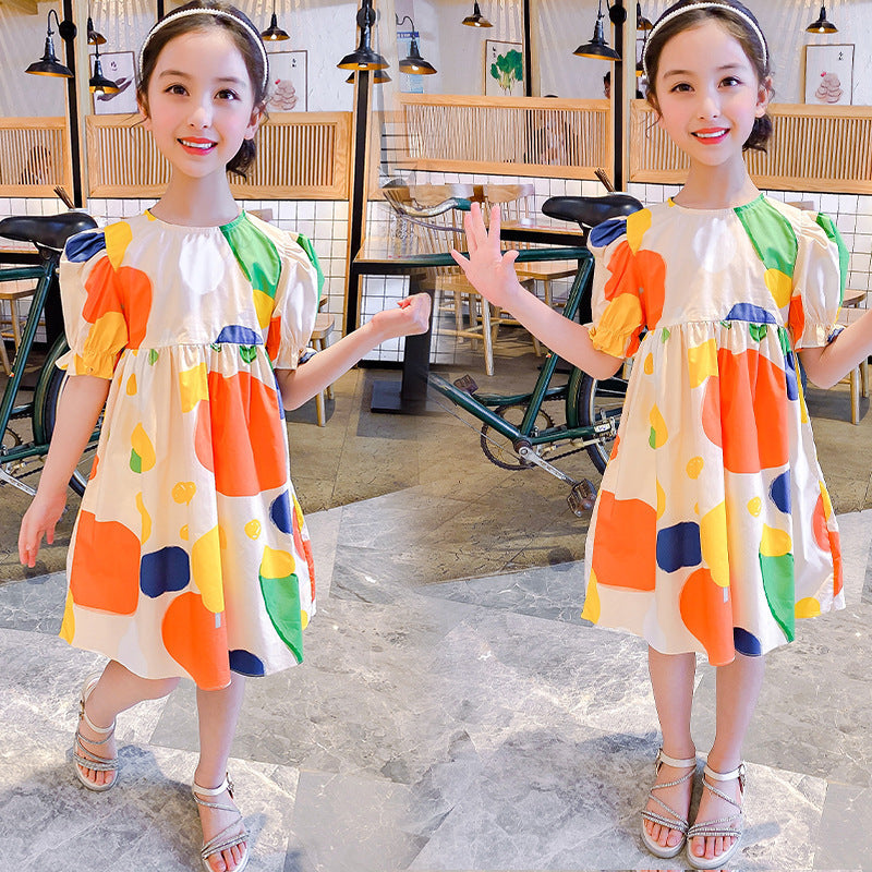 Western Style Summer Skirt Children's Summer Chiffon Princess Dress