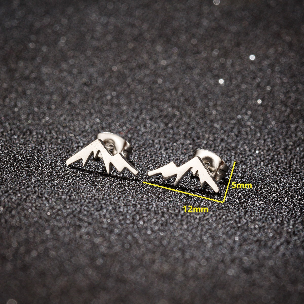 Stainless Steel Snow Mountain Mountain Stud Earrings Personality