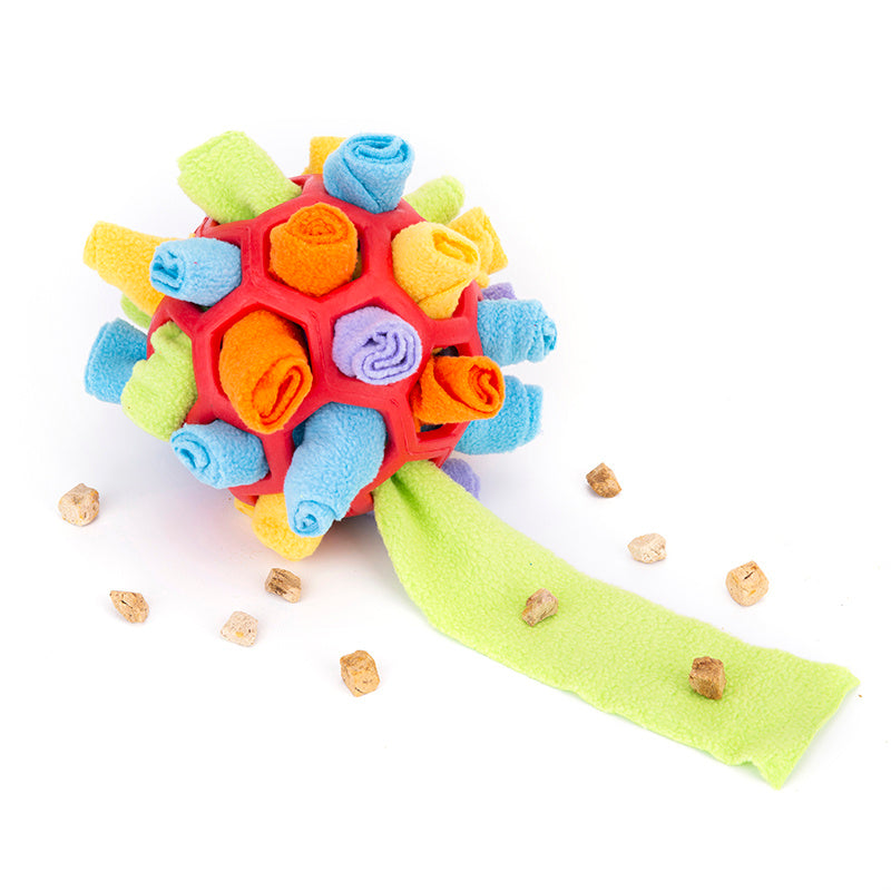 Pet Dog Sniff & Snack Puzzle Ball  Snuffle Ball Canine Enrichment Nose Pad Toys