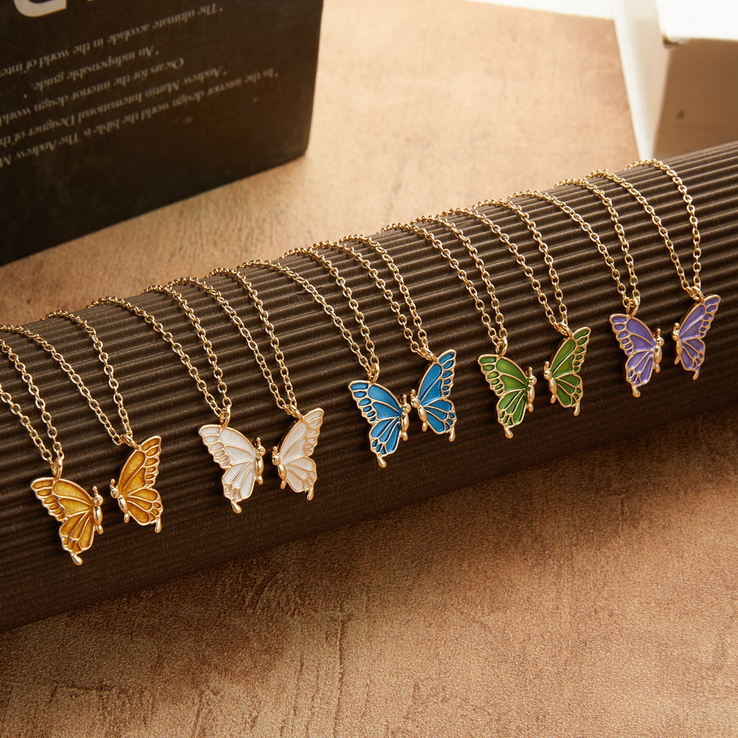 Friendship Paper Card Necklace Creative Butterfly Commemorative Necklace