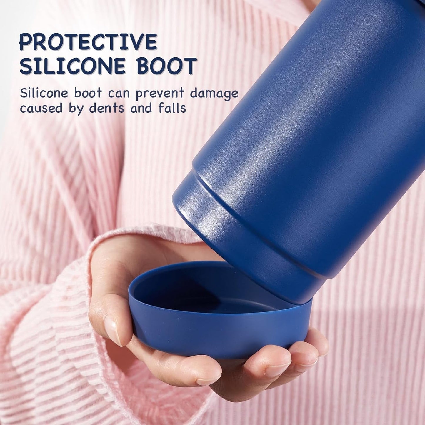 12Oz Kids Water Bottle, Stainless Steel Insulated Water Bottle for Kids, Toddler Cup with Straws Leak-Proof, Kids Water Bottles for School Boys Girls, BPA Free, Blue