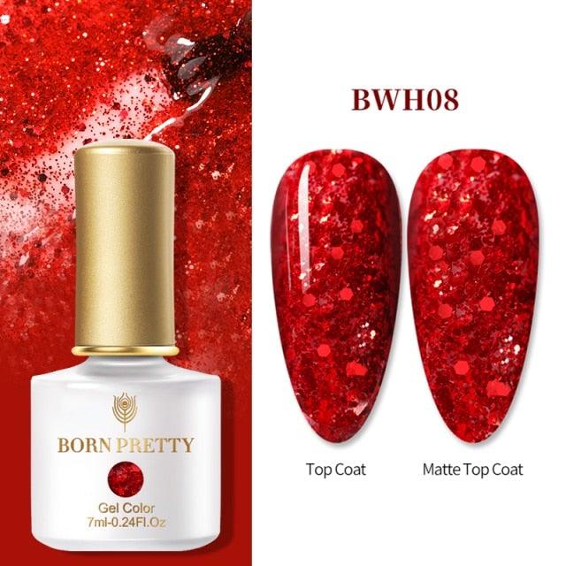 Fashion 2022 New Womens Colorful Nail Gel Polish Modern Glitter Pink Purple UV Diamond Stylish Design Nail Colors Gel For Girls and Women In Shinny Trend Color