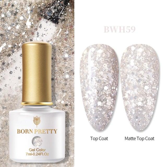 Fashion 2022 New Womens Colorful Nail Gel Polish Modern Glitter Pink Purple UV Diamond Stylish Design Nail Colors Gel For Girls and Women In Shinny Trend Color