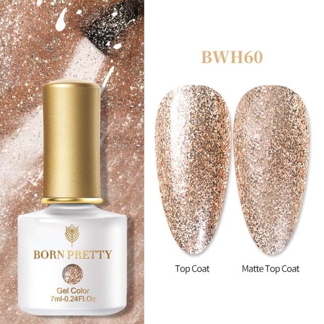 Fashion 2022 New Womens Colorful Nail Gel Polish Modern Glitter Pink Purple UV Diamond Stylish Design Nail Colors Gel For Girls and Women In Shinny Trend Color