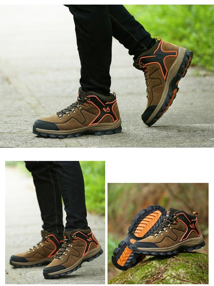 Fashion Outdoor Men's Sports Hiking Boots Wear-Resistant Hiking Men's Fashion Non-slip Waterproof Walking Boots Lightweight Comfortable Sport Ankle Shoes Outdoor Winter Mens Shoes