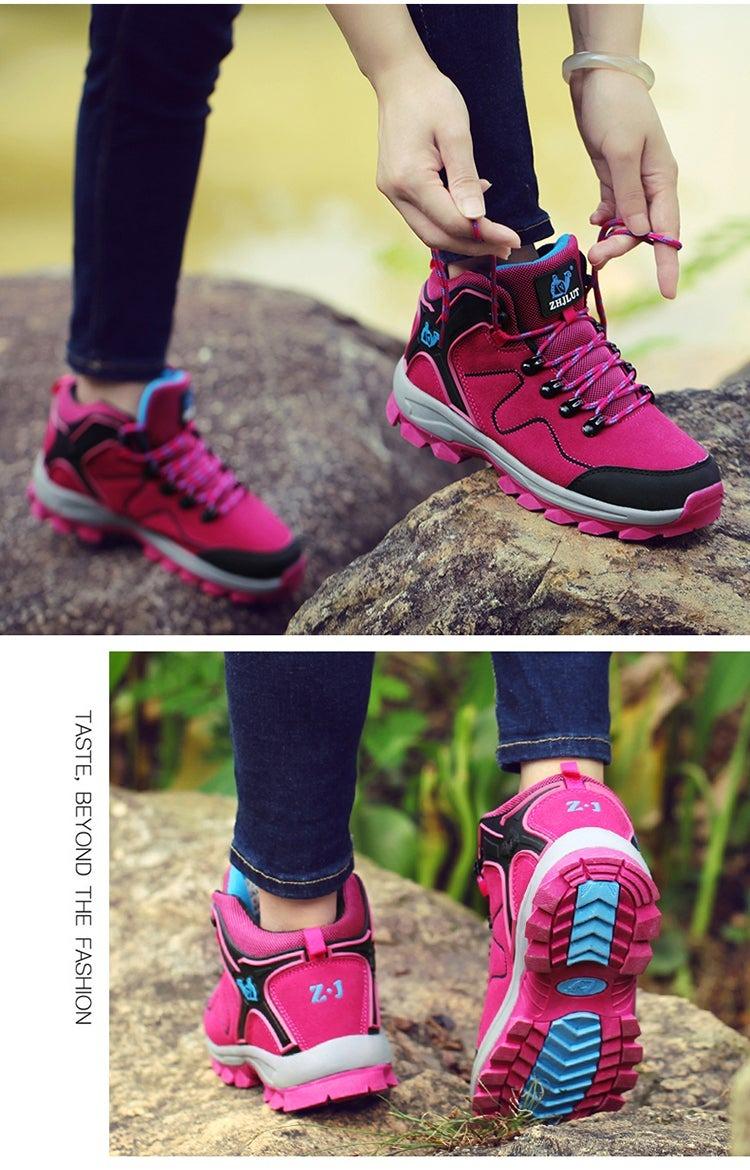 Fashion Outdoor Men's Sports Hiking Boots Wear-Resistant Hiking Men's Fashion Non-slip Waterproof Walking Boots Lightweight Comfortable Sport Ankle Shoes Outdoor Winter Mens Shoes