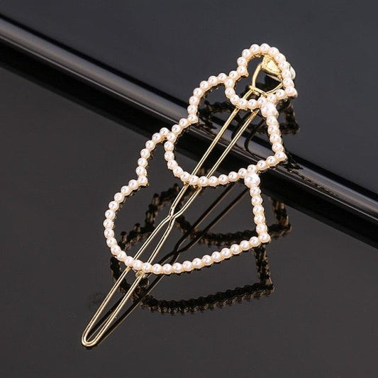 Fashion Pearl Hair Clip Women Girls Elegant Design Triangular Star Round Hairpin Barrette Hair Pins Ponytail Gorgeous Hair Accessories For Women