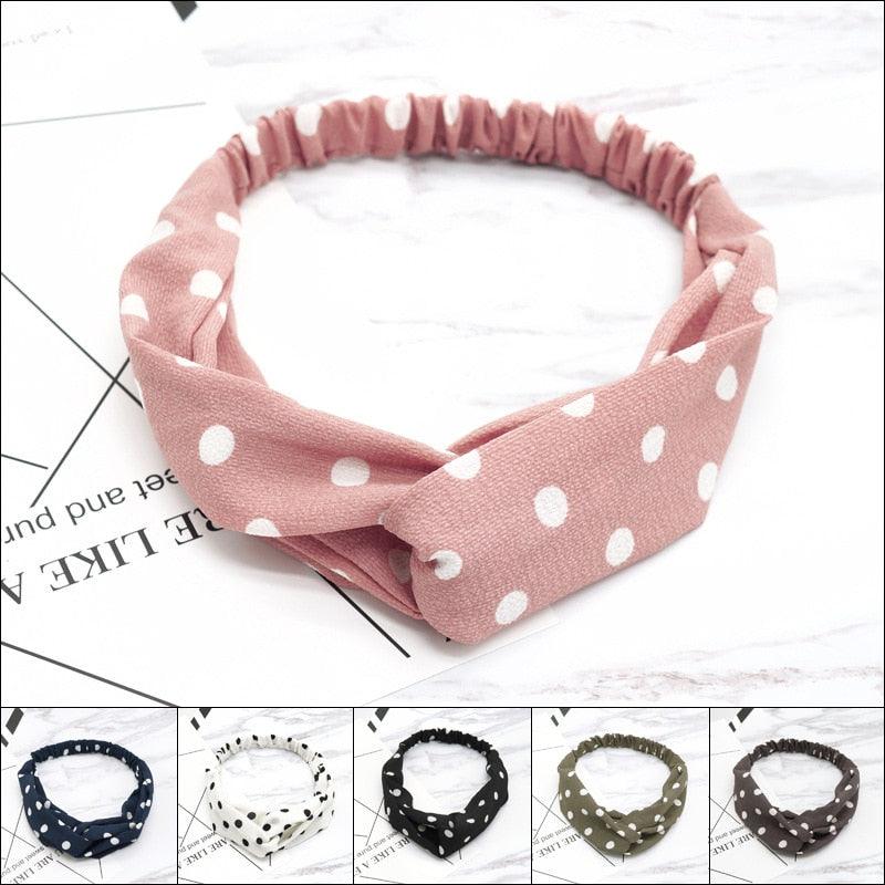 Fashion Wave Point Knot Headband Women Turban Elastic Hairband Head Wrap Hair Accessories for Girls Lady Headwear Hair Band Gorgeous Hair Accessories For Women
