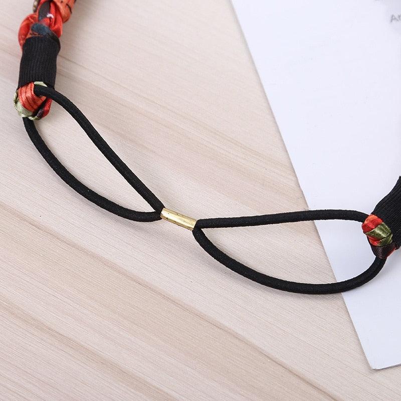 Fashion Women Chiffon Floral Bowknot Braid Headbands Ladies Girl Rabbit Ears Hairband Elastic Banana Leaf Beach Gorgeous Hair Accessories For Women