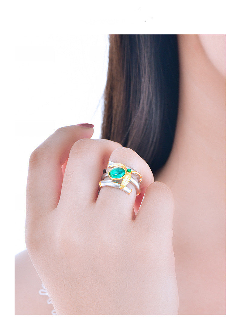 Women's Emerald Elegant Alloy Ring