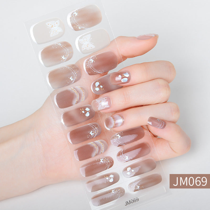 Autumn And Winter UV Detachable Wear Nail Stickers Waterproof And Durable Semi-curing Gel Nail Sticker