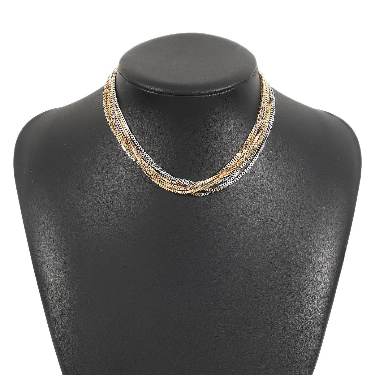 Three-color Twist Necklace Simple Niche Multi-layer