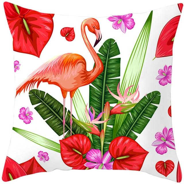 Flamingo Cushion Cover Decor Cushion Case Elegant Tropical Flamingo Pillow Covers Decorative Cotton Linen Square Pillow Cases Cushion Cover Home Decor Car Cushion Cover Pink Pillow Case