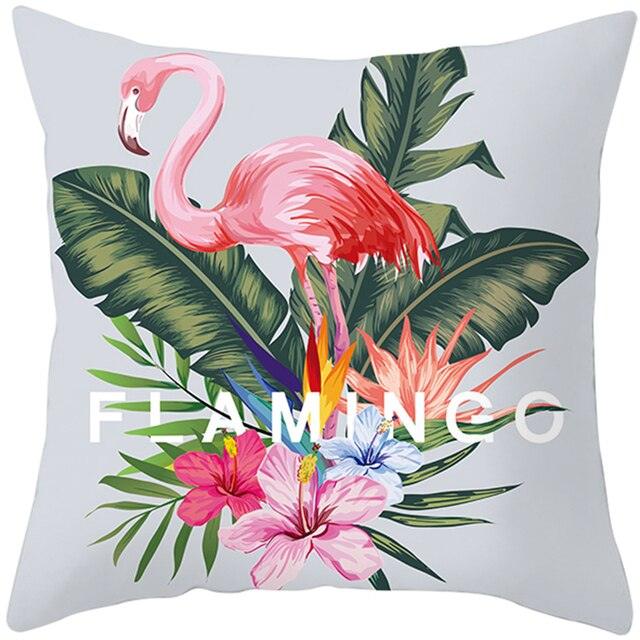 Flamingo Cushion Cover Decor Cushion Case Elegant Tropical Flamingo Pillow Covers Decorative Cotton Linen Square Pillow Cases Cushion Cover Home Decor Car Cushion Cover Pink Pillow Case