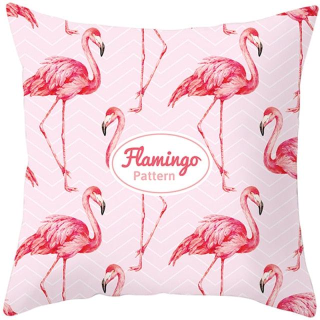 Flamingo Cushion Cover Decor Cushion Case Elegant Tropical Flamingo Pillow Covers Decorative Cotton Linen Square Pillow Cases Cushion Cover Home Decor Car Cushion Cover Pink Pillow Case