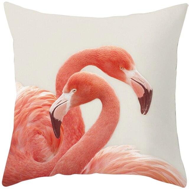 Flamingo Cushion Cover Decor Cushion Case Elegant Tropical Flamingo Pillow Covers Decorative Cotton Linen Square Pillow Cases Cushion Cover Home Decor Car Cushion Cover Pink Pillow Case