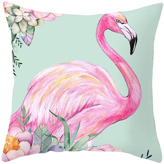 Flamingo Cushion Cover Decor Cushion Case Elegant Tropical Flamingo Pillow Covers Decorative Cotton Linen Square Pillow Cases Cushion Cover Home Decor Car Cushion Cover Pink Pillow Case