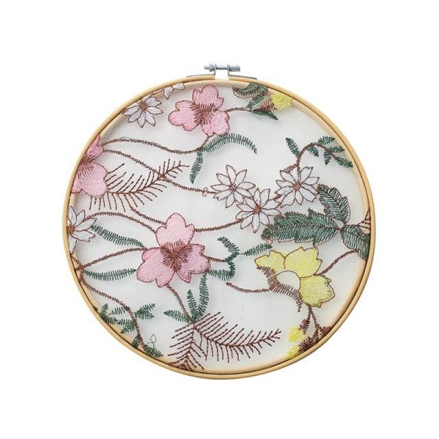 Flat Round Net Embroider Display Stand Net Yarn Wedding Ornaments Wall Hanging Decors Hot Decor for Living Room or Bedroom Unique Wall Art