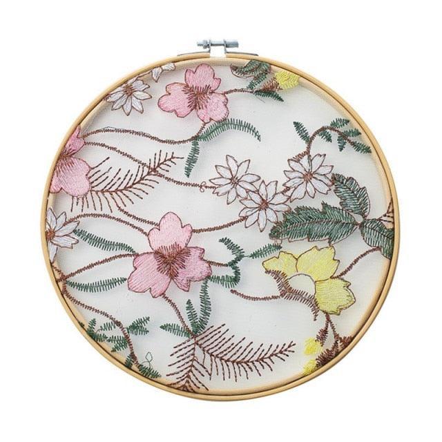 Flat Round Net Embroider Display Stand Net Yarn Wedding Ornaments Wall Hanging Decors Hot Decor for Living Room or Bedroom Unique Wall Art