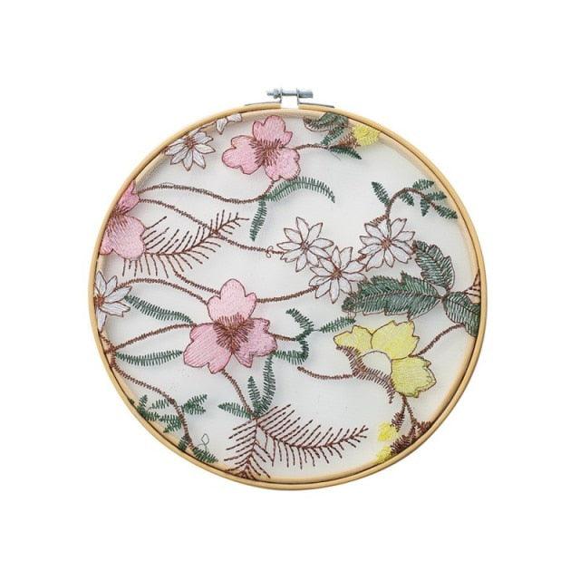 Flat Round Net Embroider Display Stand Net Yarn Wedding Ornaments Wall Hanging Decors Hot Decor for Living Room or Bedroom Unique Wall Art