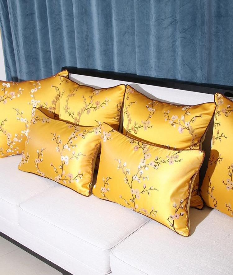 Floral Decorative Pillow Covers Spring Polyester Cushion Cover For Home Decorative Sofa Armchair Bedroom Livingroom Embroidery Floral Pattern Square Decorative Throw Pillow Case Cushion Cover