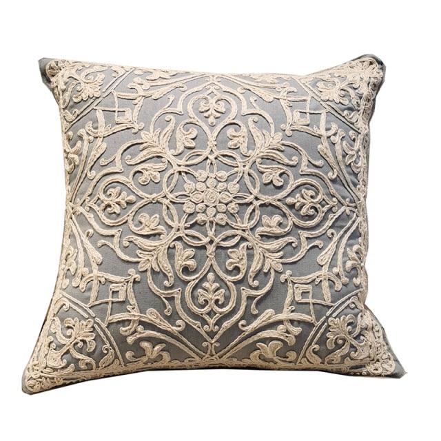 Floral Embroidered Throw Pillow Covers Cotton Pillowcase Sofa Couch For Home Decor Embroidery Throw Pillow Covers Square Cushion Case Modern Cushion Cover Square Pillowcase Decoration for Sofa Bed Chair Car 50x50cm