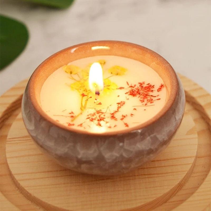 Flower Aromatherapy Candle Soy Wax Home Decorative Scented Candles  Portable Travel Jar Aromatherapy Candles Set Used for Stress Relief in Bath Yoga Sleep Ideal for Thanksgiving Christmas Birthday Wedding Party Home Decoration Aroma Candles