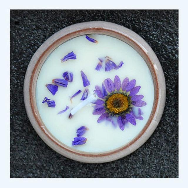 Flower Aromatherapy Candle Soy Wax Home Decorative Scented Candles  Portable Travel Jar Aromatherapy Candles Set Used for Stress Relief in Bath Yoga Sleep Ideal for Thanksgiving Christmas Birthday Wedding Party Home Decoration Aroma Candles