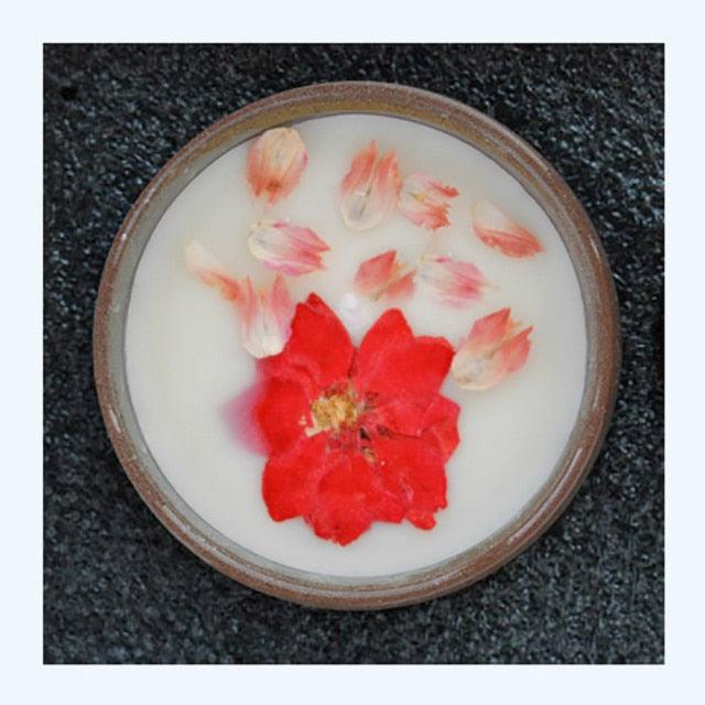 Flower Aromatherapy Candle Soy Wax Home Decorative Scented Candles  Portable Travel Jar Aromatherapy Candles Set Used for Stress Relief in Bath Yoga Sleep Ideal for Thanksgiving Christmas Birthday Wedding Party Home Decoration Aroma Candles
