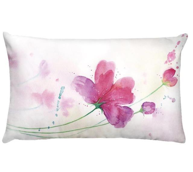 Flowers Birds Green Plants Printed Waist Pillowcase Home Pillow Decoration Tropical Green Texture Exotic Flower Cotton Linen Outdoor Pillow Cases Sofa Bed Throw Pillow 50x30CM