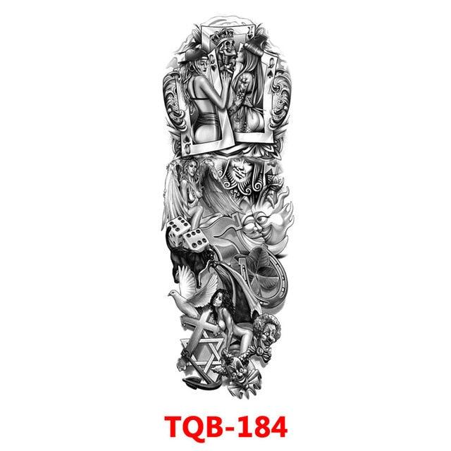 Full Arm Large Size Sleeve Temporary Sticker Dragon Tattoo Waterproof Body Art Realistic 3D Design For Mens