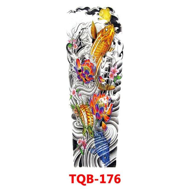 Full Arm Large Size Sleeve Temporary Sticker Dragon Tattoo Waterproof Body Art Realistic 3D Design For Mens