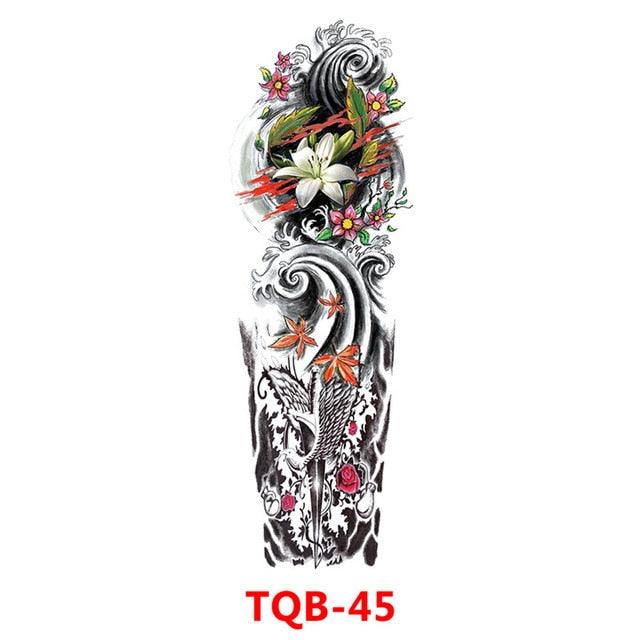 Full Arm Large Size Sleeve Temporary Sticker Dragon Tattoo Waterproof Body Art Realistic 3D Design For Mens