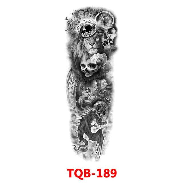 Full Arm Large Size Sleeve Temporary Sticker Dragon Tattoo Waterproof Body Art Realistic 3D Design For Mens