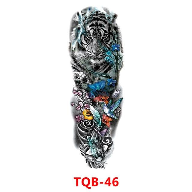 Full Arm Large Size Sleeve Temporary Sticker Dragon Tattoo Waterproof Body Art Realistic 3D Design For Mens