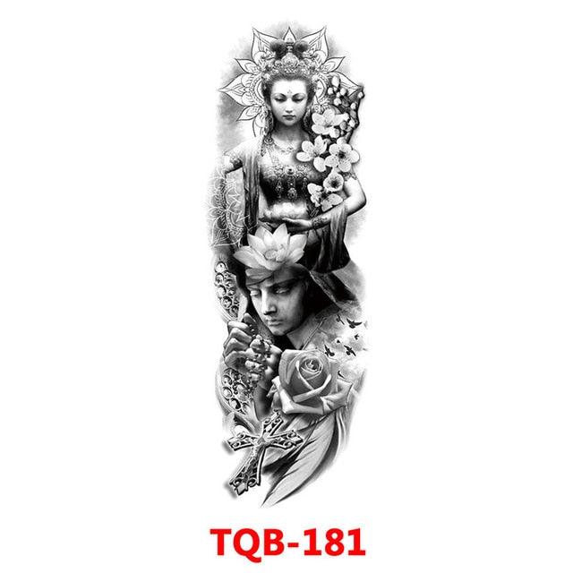 Full Arm Large Size Sleeve Temporary Sticker Dragon Tattoo Waterproof Body Art Realistic 3D Design For Mens